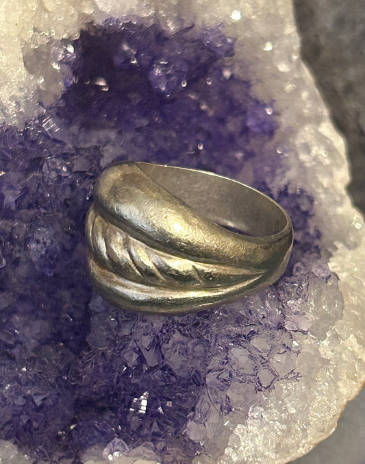 Vintage Sterling Silver Modernist Braided Chunky Ring Size 7