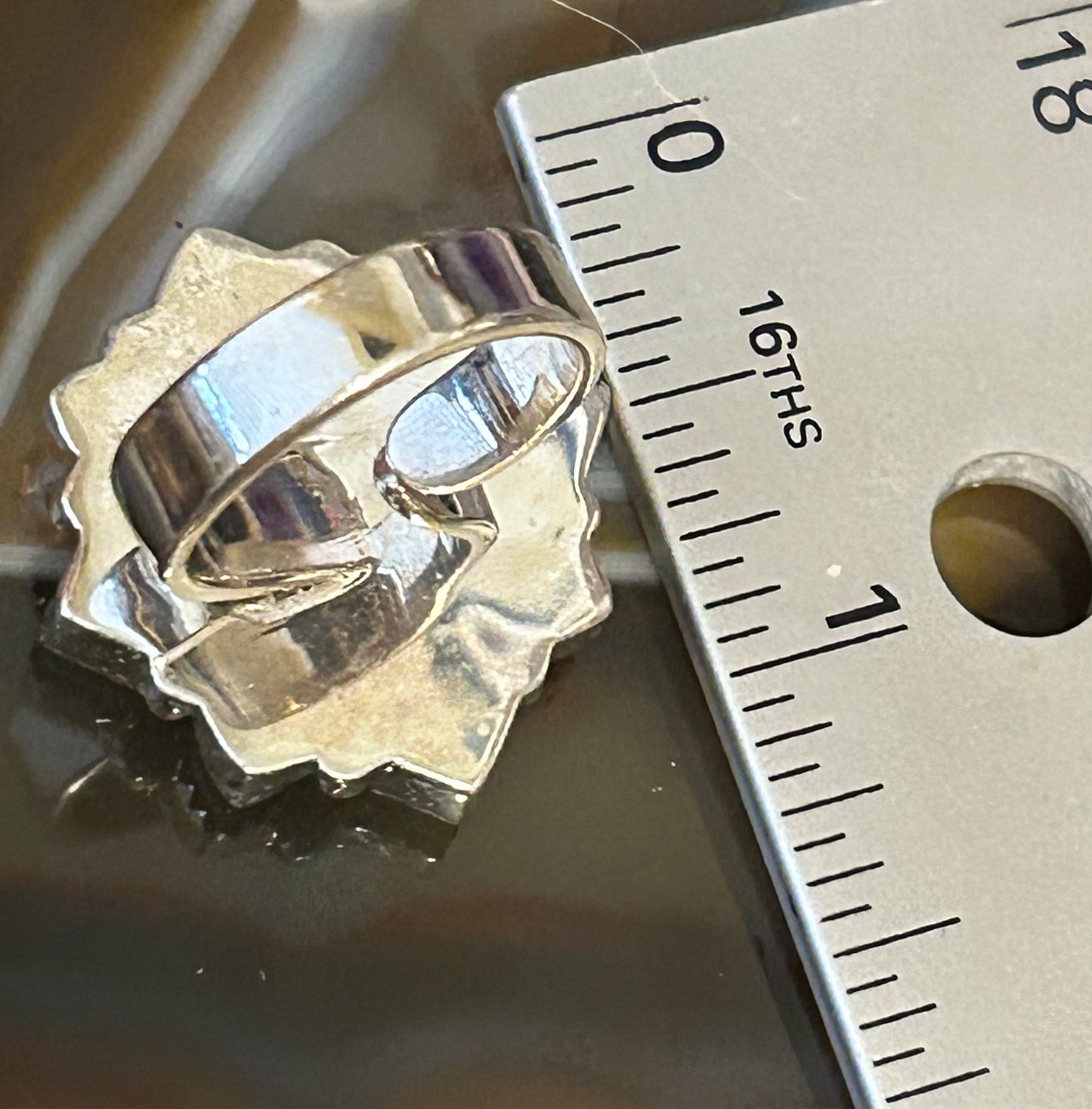 Sterling Silver Southwestern Turquoise & White Buffalo Ring Adjustable