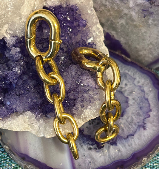 Maya Jewelry Gold Plated Brass Hinged Ear Hangers / Weights