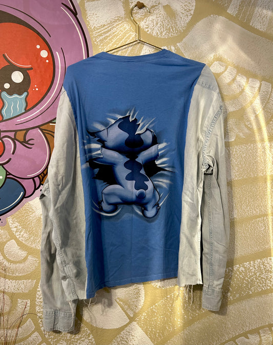 GuzFurbished 1of1 CutNsew “ALIEN BREAKTHROUGH” Long-Sleeve Shirt