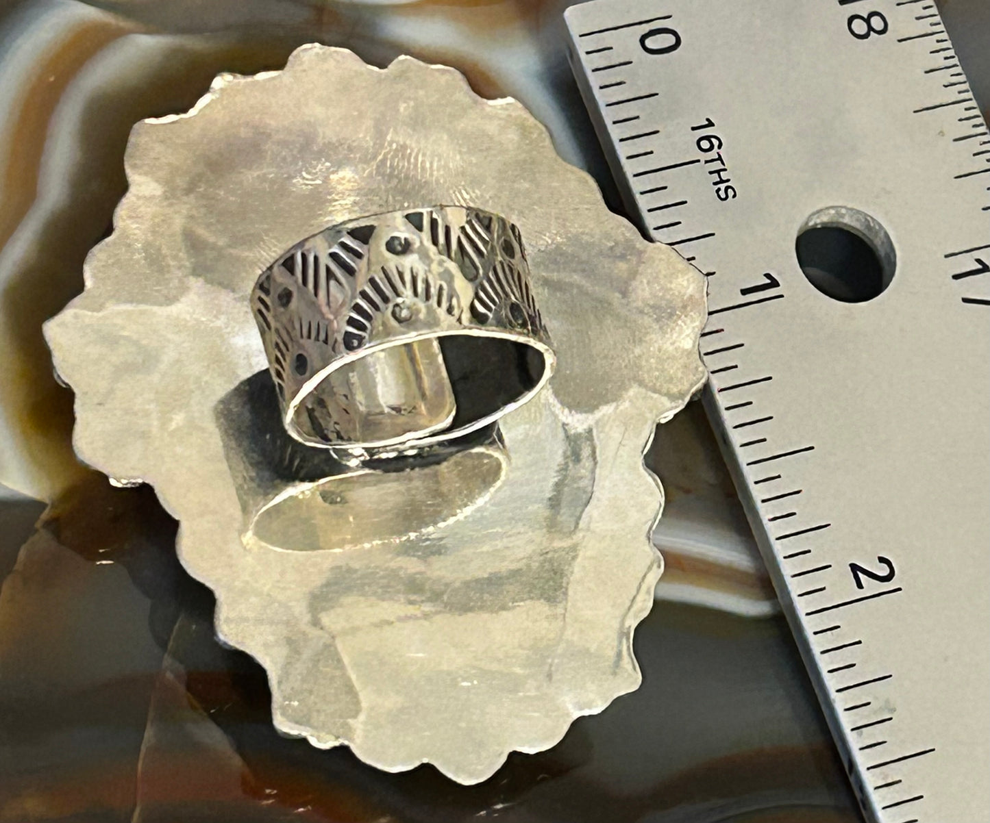 Sterling Silver Taxco Mexico Day Of The Dead Skull Statement Ring Adjustable