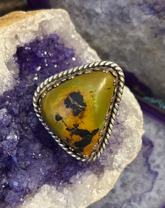 GUZ LOVE NO.93 • Sterling Silver & Copper Blackjack Turquoise Mixed Metal Ring