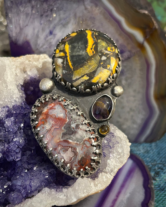 GUZ LOVE NO.89 • Sterling Silver Statement Multi-Stone Ring