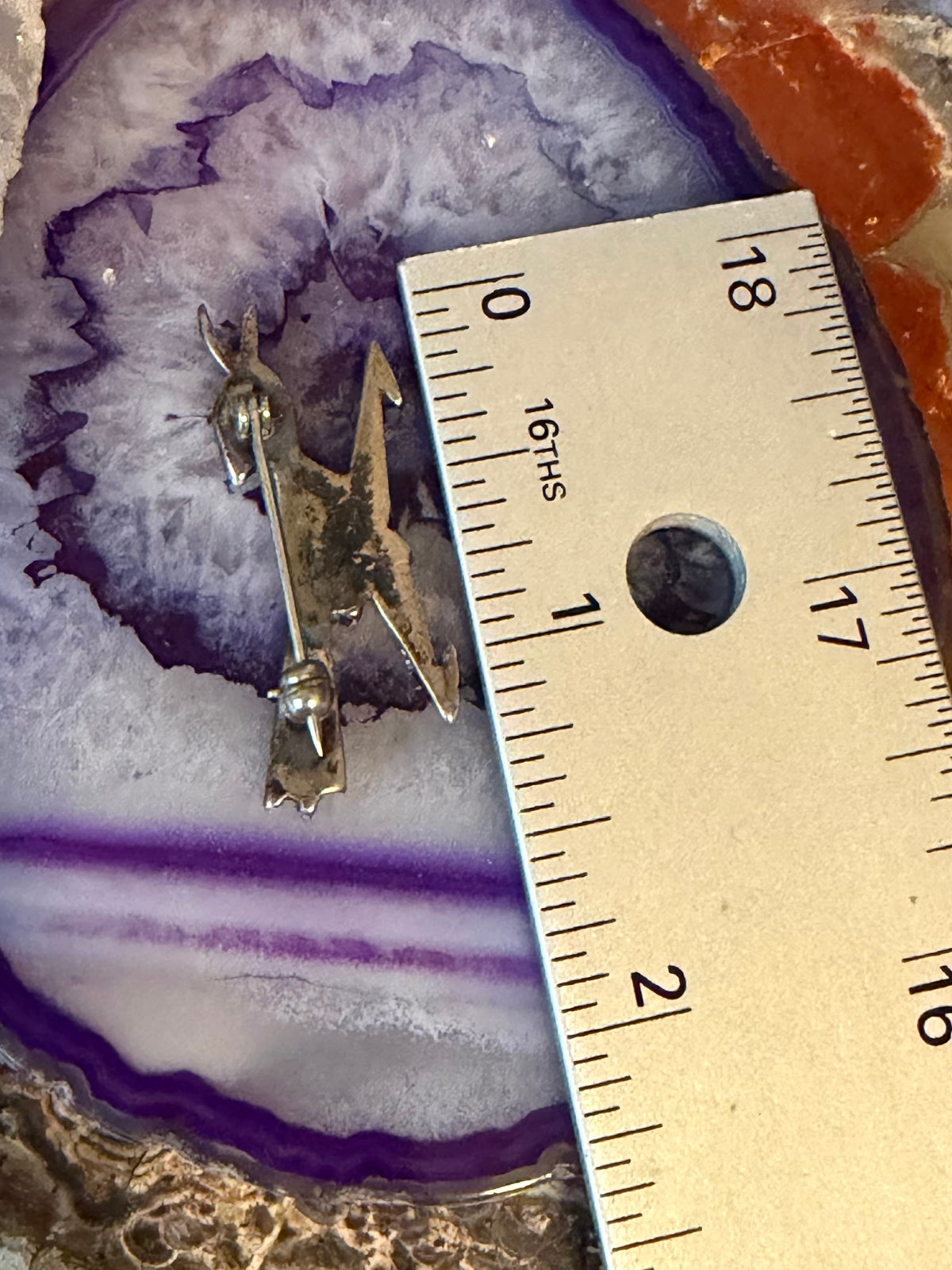 Vintage Native American Sterling Silver Turquoise Inlay Roadrunner Pin Brooch