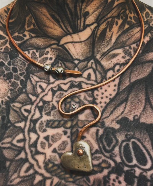 GUZ LOVE NO.54 • Mixed Metal Sterling & Copper Handmade Collar Necklace
