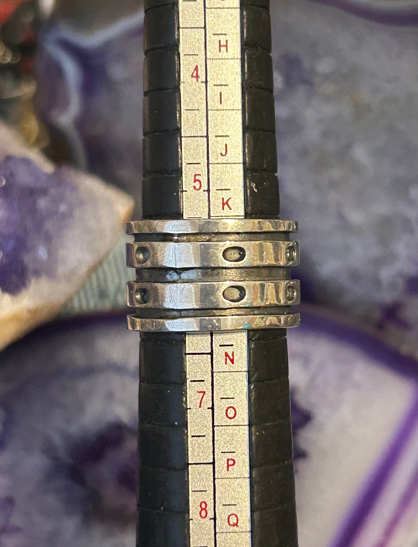 Sterling Silver Wide Band Ring With Abstract Modernist Design Size 5.25