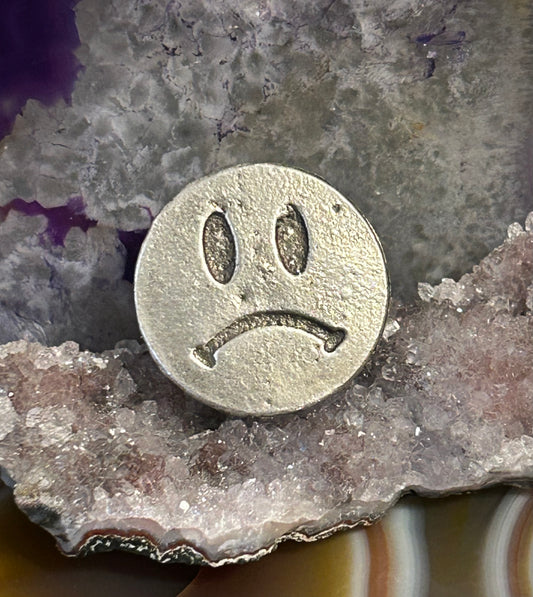 *MADE TO ORDER* Guz Love’s "FROWNY FACE" Sterling Silver Ring