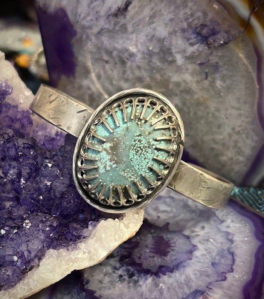 GUZ LOVE NO.80 • Sterling Silver & Number Eight Mine Turquoise Cuff Bracelet