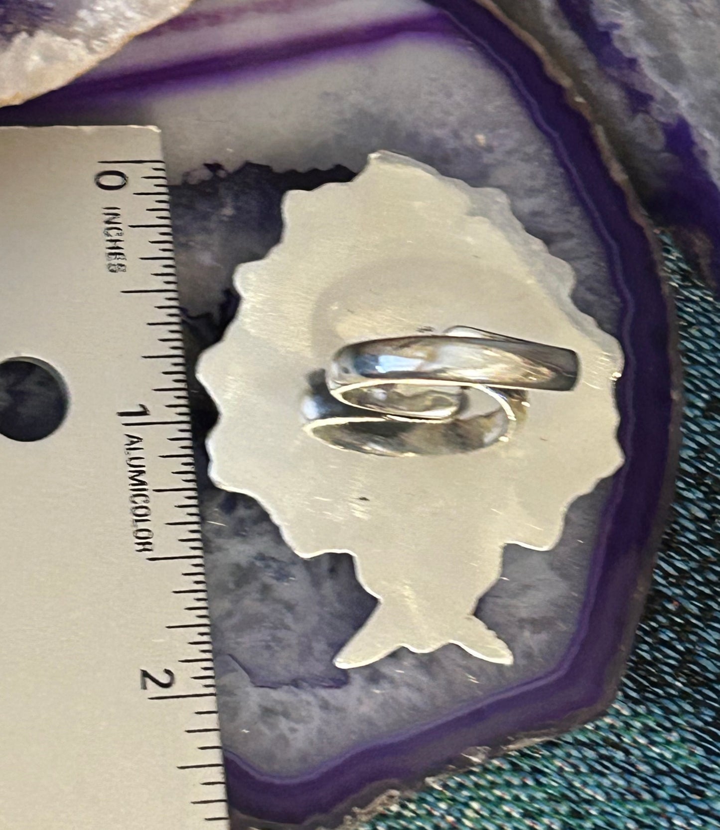 Sterling Silver Taxco Mexico Large Statement Heart & Celestial Vibes Ring