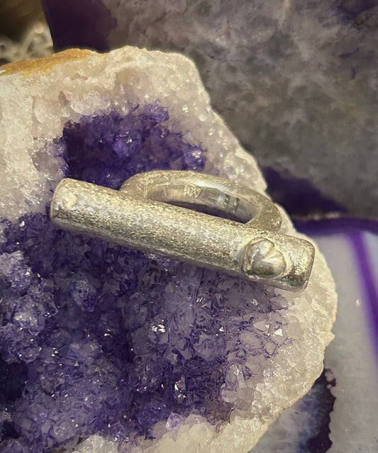 GUZ LOVE NO.92 • Sterling Silver Sculptural Abstract Bar Ring • Size 8