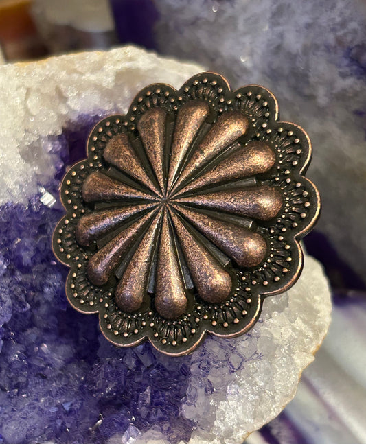 Copper Large Concho Stretch Ring