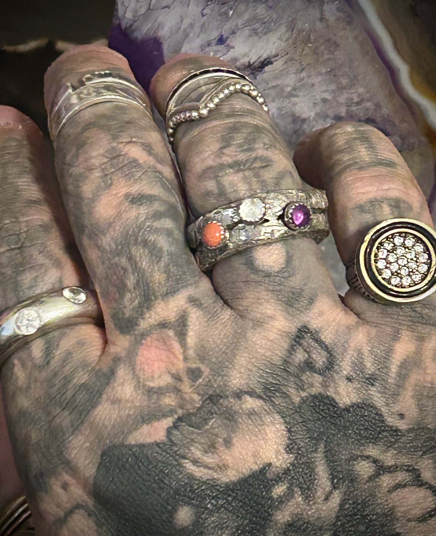 GUZ LOVE NO.50 • GuzFurbished 3-Stone “Apocalypse” Ring • Size 5.5