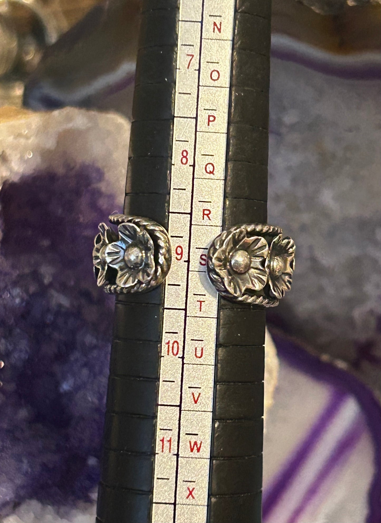 Sterling Silver Taxco Mexico Flower & Rope Band Ring Size 7-9