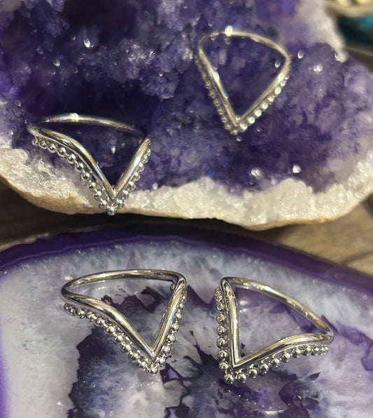 Sterling Silver “V-ball” Ring