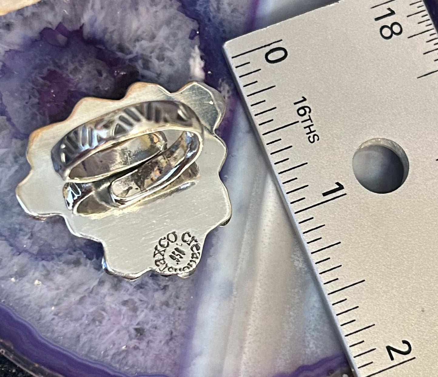 Taxco Mexico 950 Silver Hummingbird And Flowers Adjustable Ring