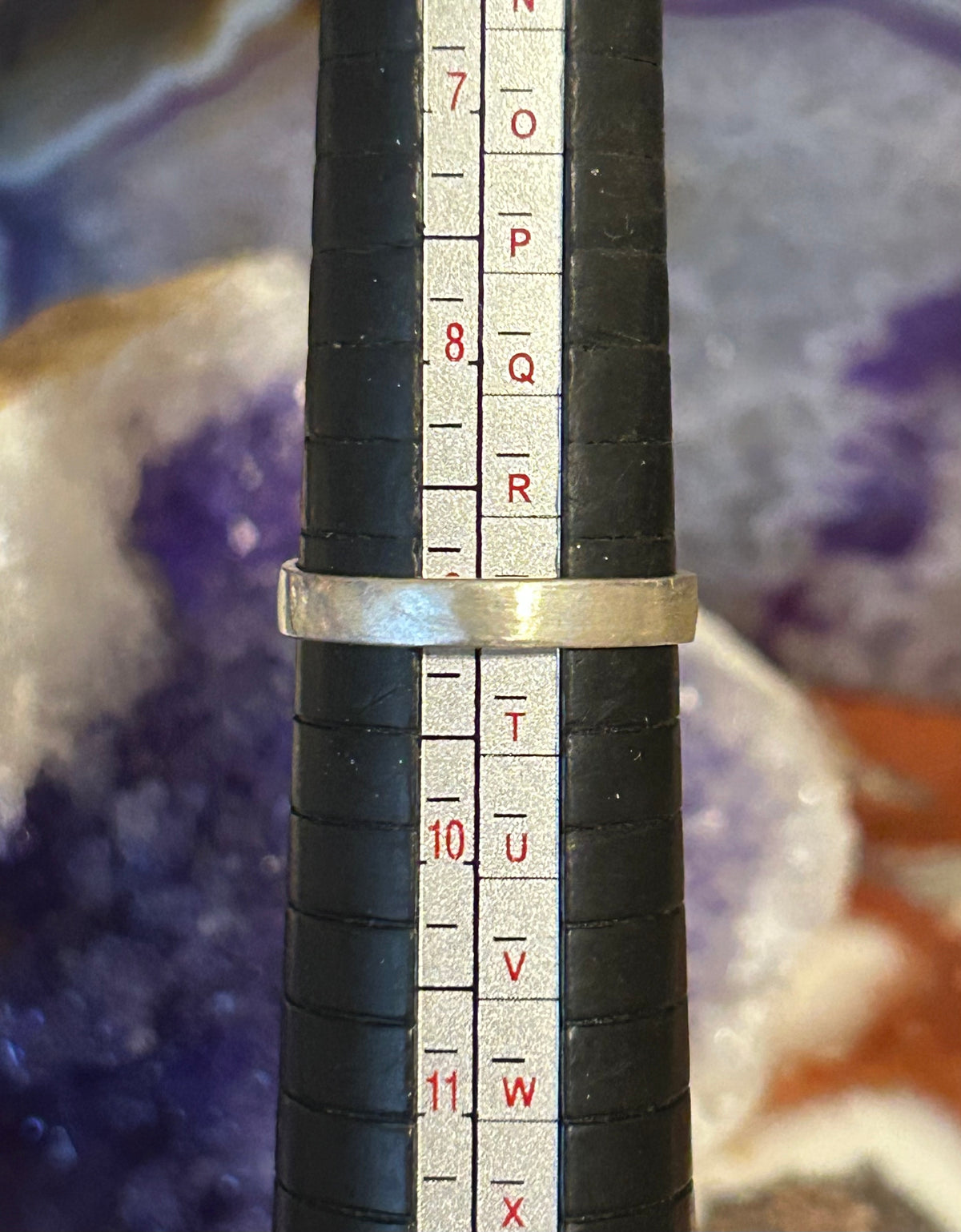 Vintage Estate Sterling Silver Crystal Point & Red Stone Ring Size 9
