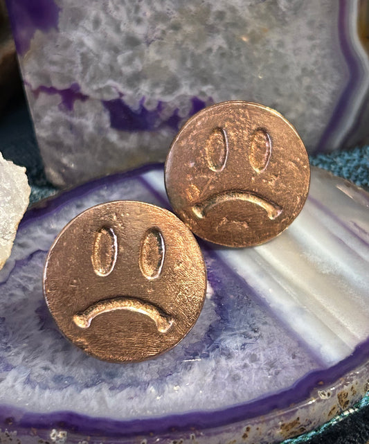 GUZ LOVE Copper SAD FACE Adjustable Ring