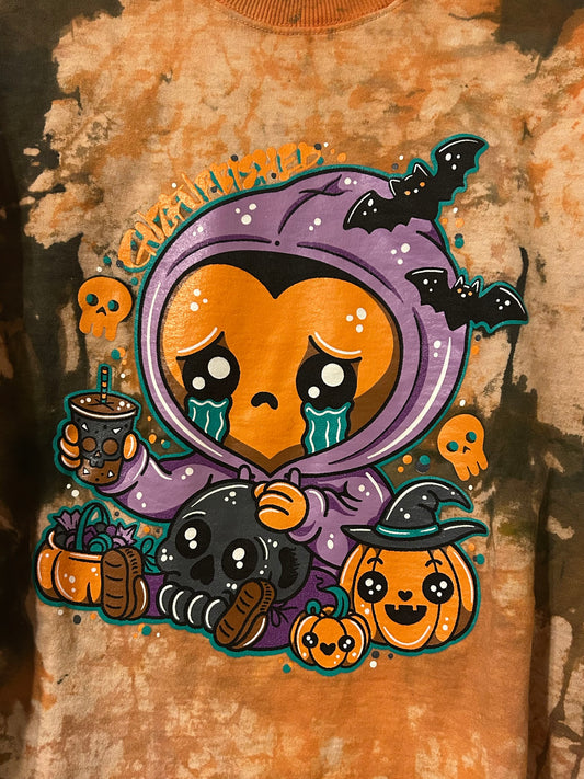 KID GRIMM “Spooky Season” Custom Dyed Crewneck Sweatshirt • Oversized M