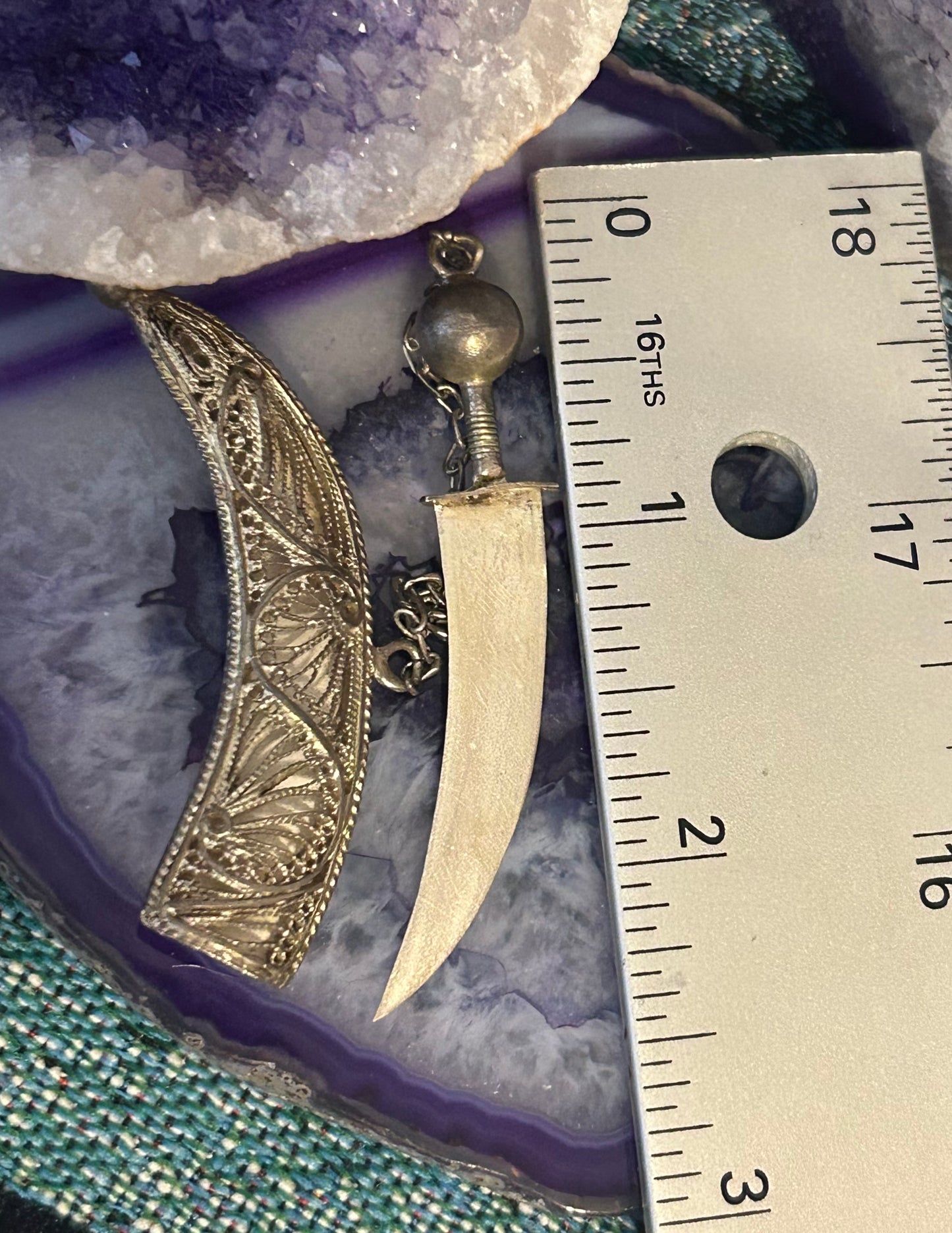 Vintage Sterling Silver Dagger & Sheath Brooch/Pin