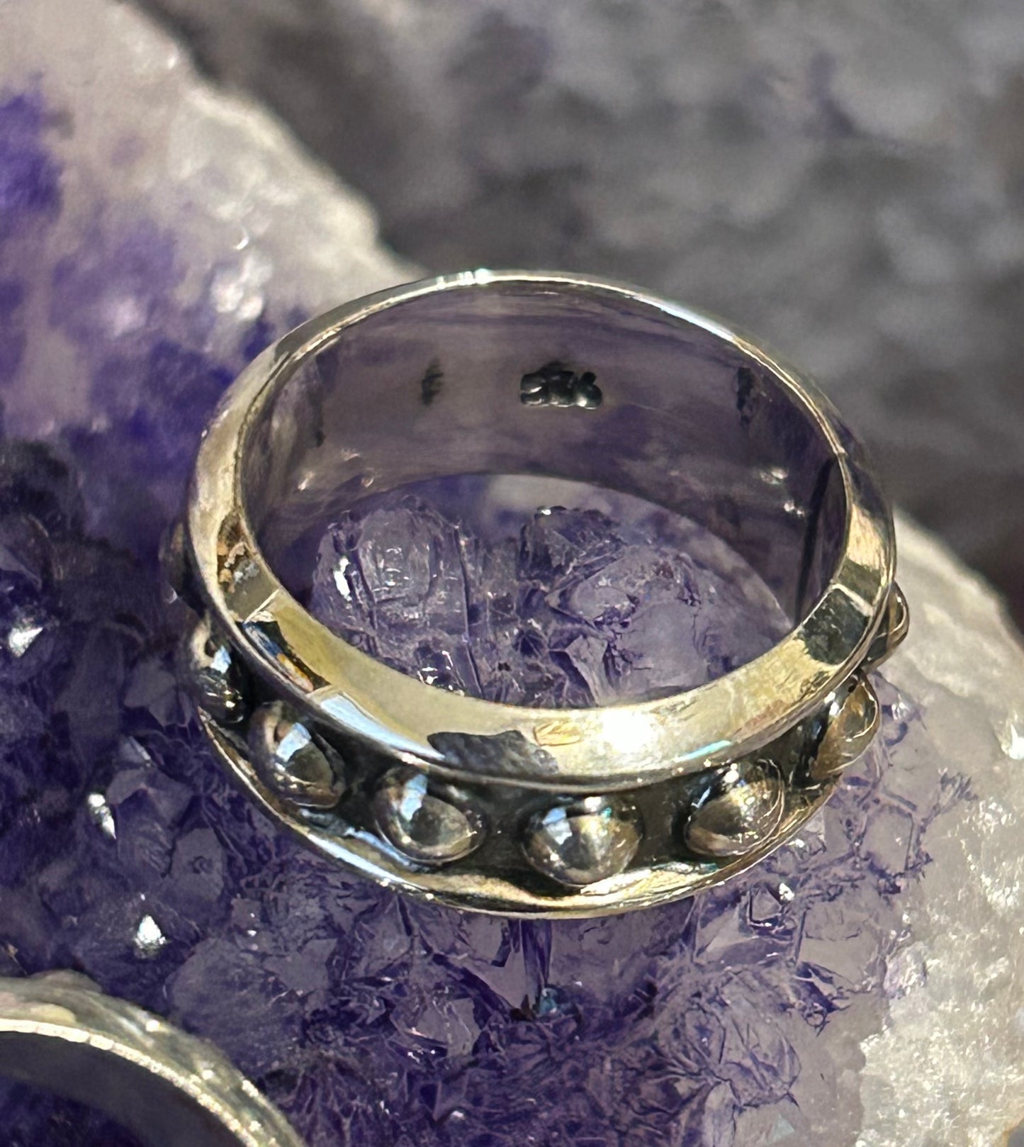 Sterling Silver Taxco Mexico Ball Bead Ring
