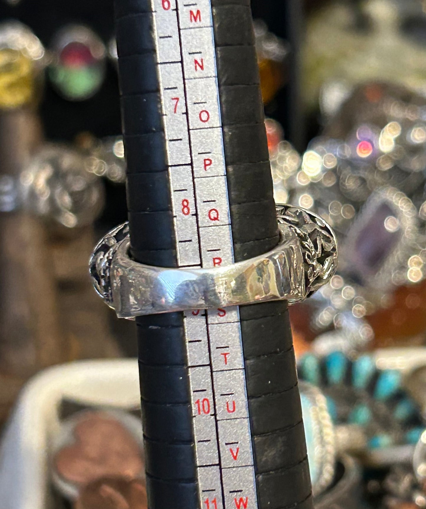 Sterling Silver Taxco Mexico Signet Style Flowers & Butterflies Ring • Size 9