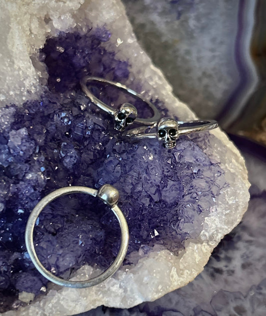 STERLING SILVER SKULL STACKER RINGS