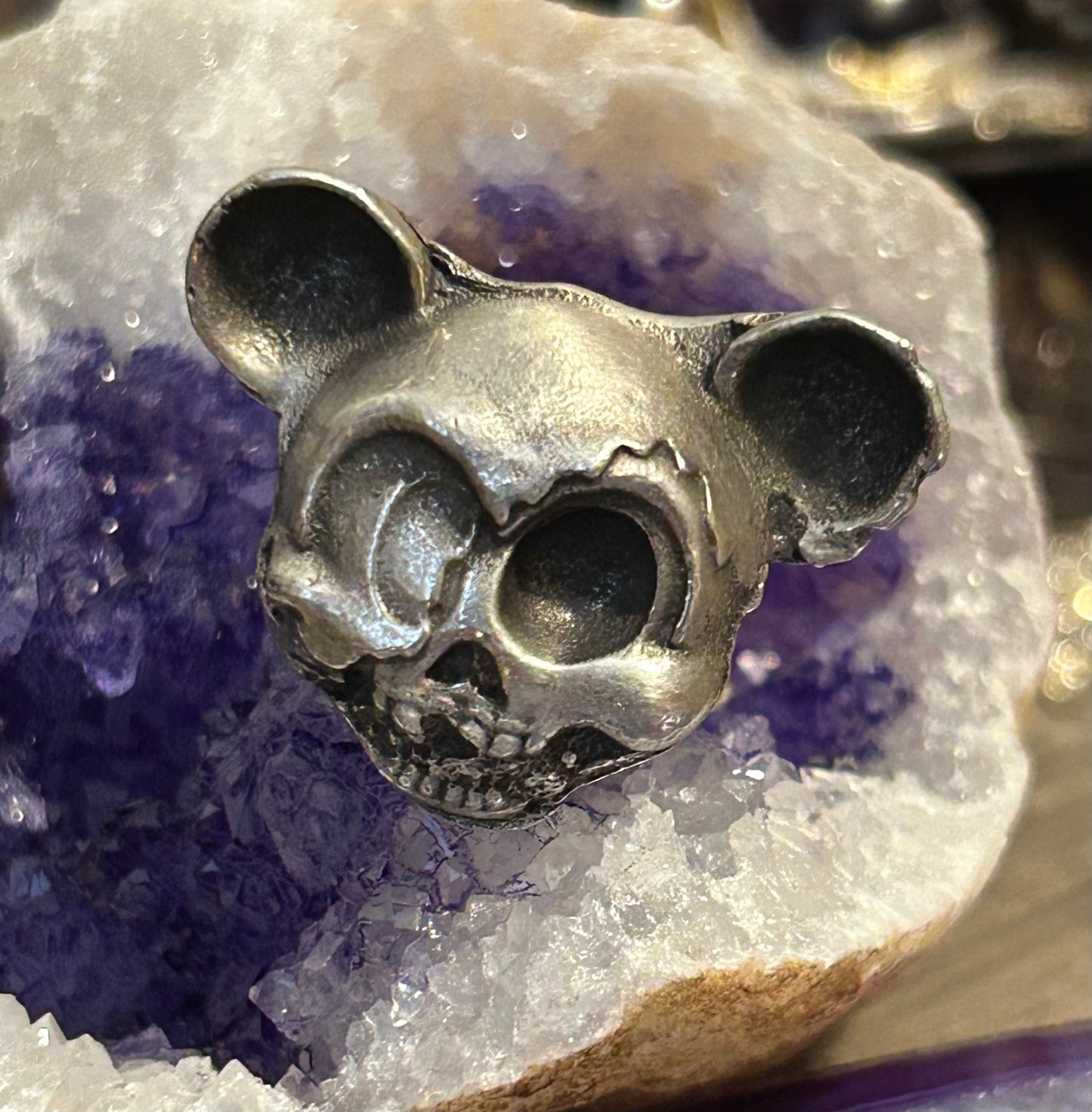 *Made to Order* GUZ LOVE Handmade Sterling Silver Skull Mouse Ring