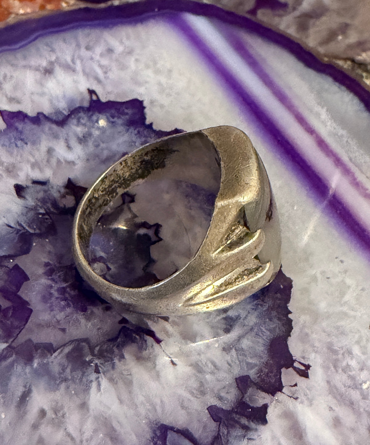 Vintage Estate Sterling Silver Dendritic Opal Ring Size 7