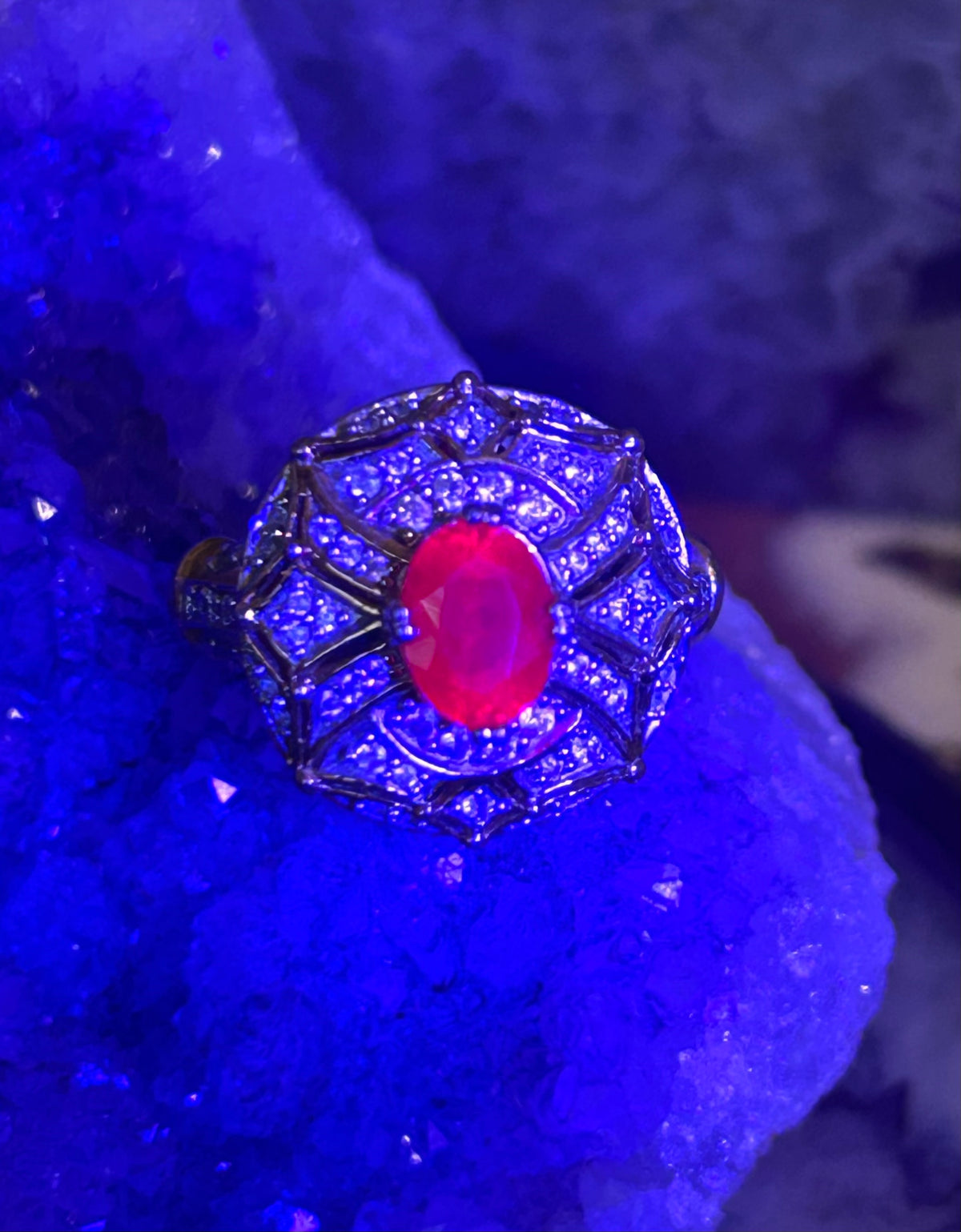 Vintage Gold Over Sterling Silver Ruby Ring Size 7