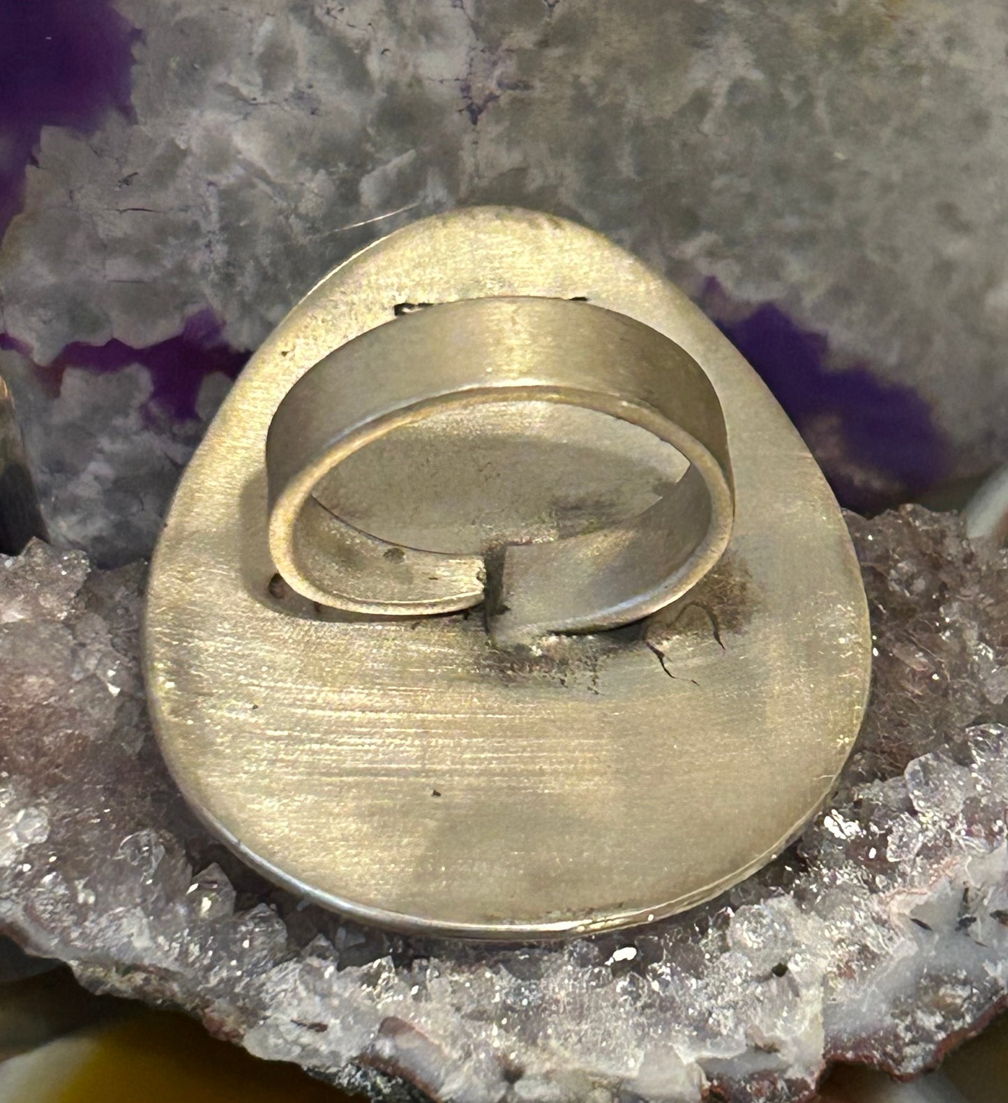 Sterling Silver Southwestern Buffalo & Long Horn Bull Turquoise Statement Ring