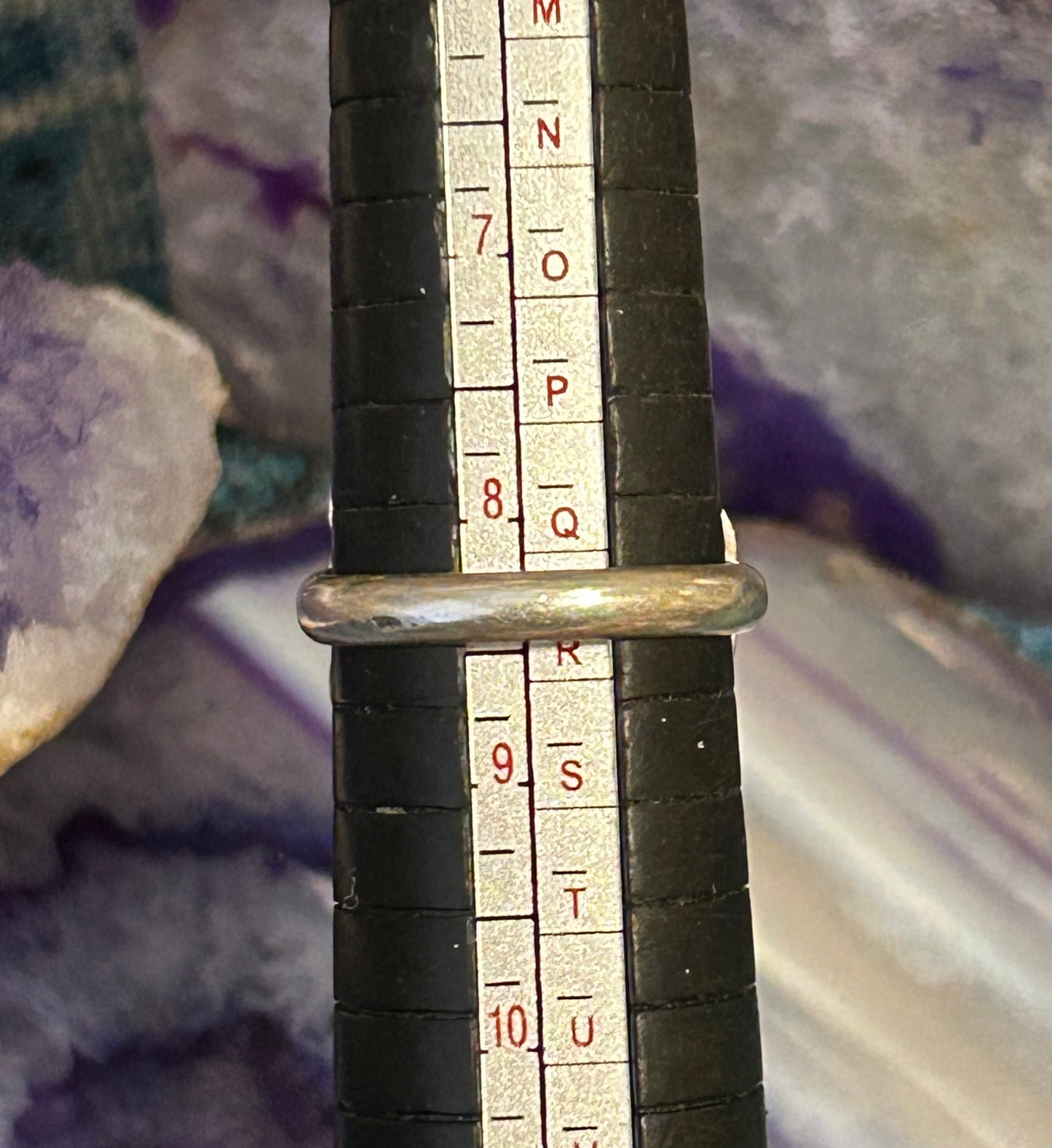 Vintage Native American Zuni Turquoise & Mother Of Pearl Inlay Flower Ring • Size 8.25