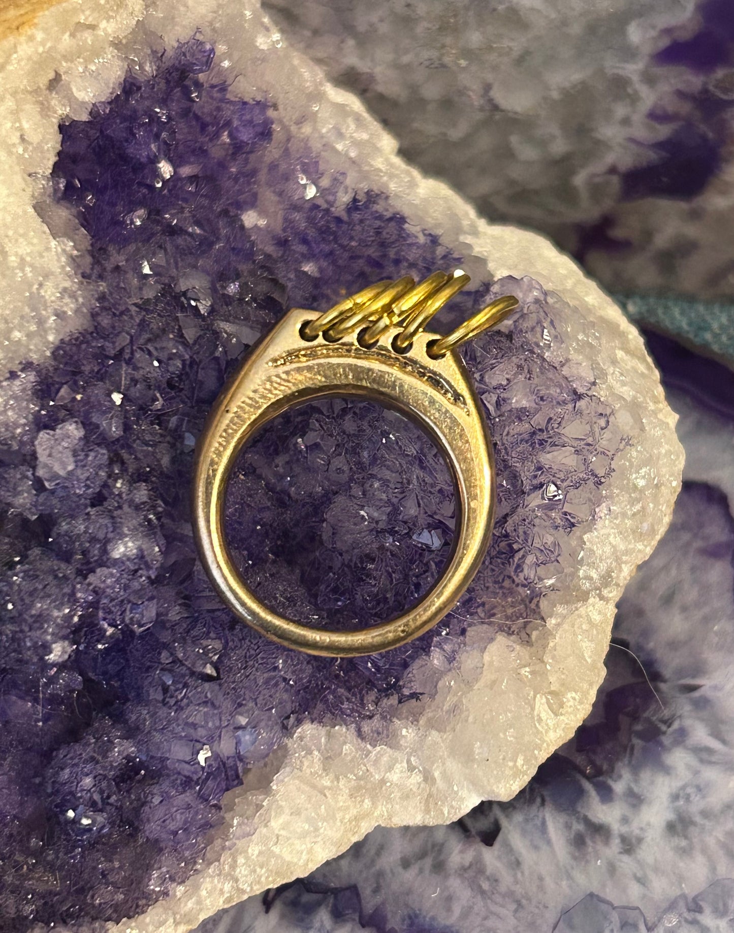 Handmade Casted Bronze Signet Style Fidget Ring by Mark • Size 7