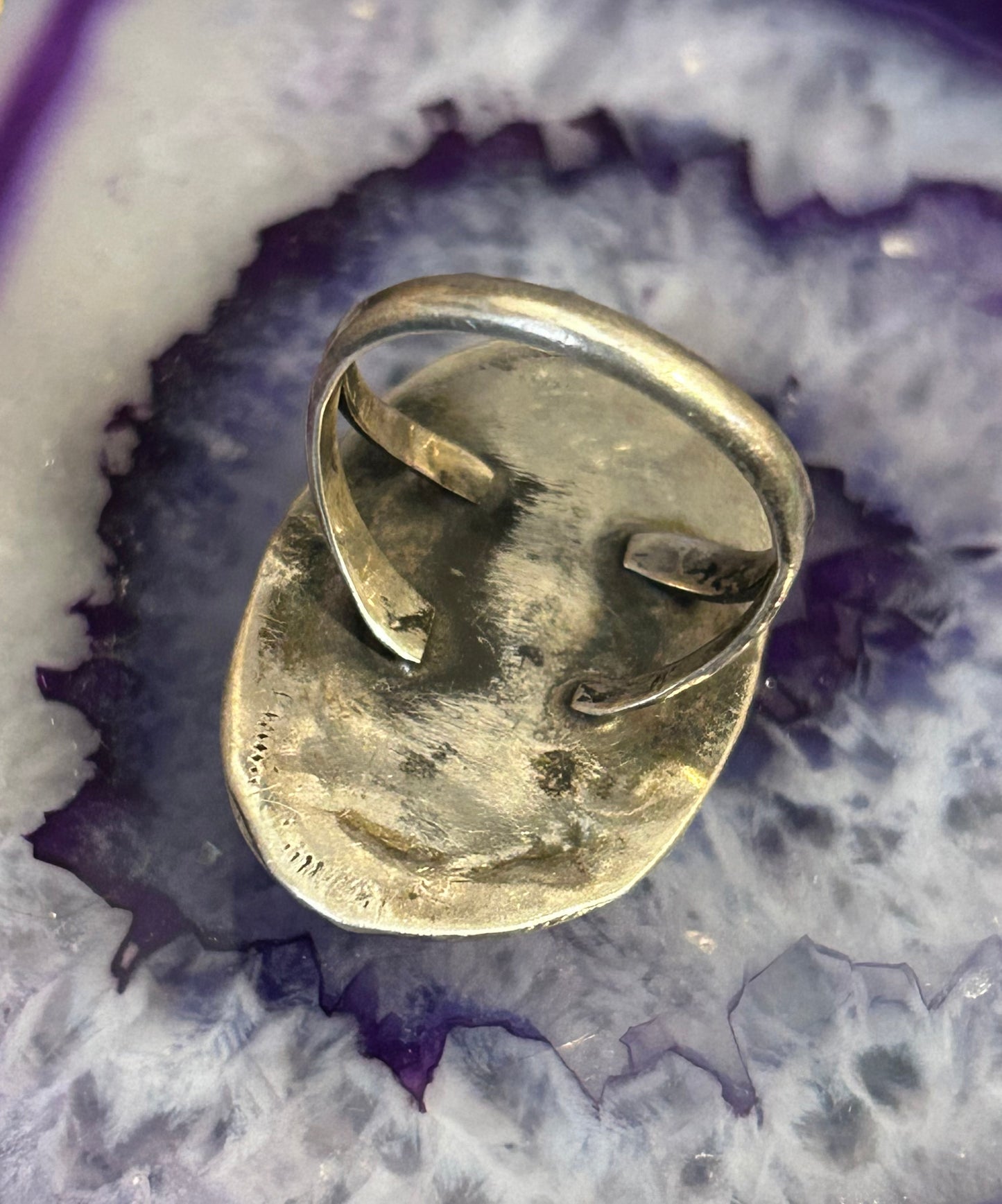 Sterling Silver Vintage Native American Turquoise Ring • Size 7