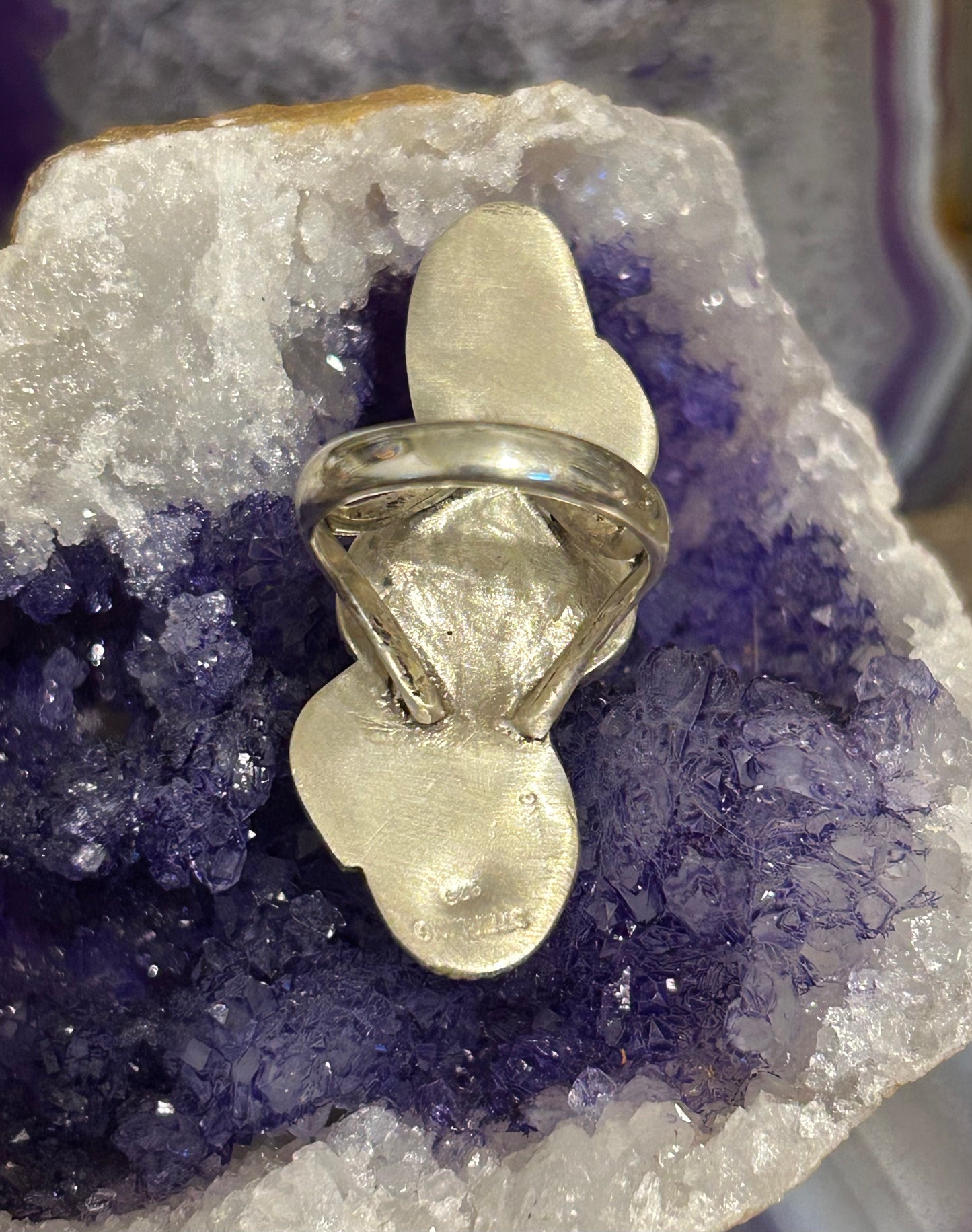 Sterling Silver Triple Stone Roysten Turquoise Ring Size 7