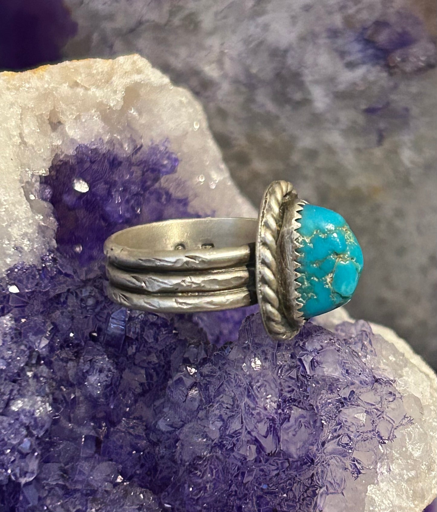GUZ LOVE NO.87 • Sterling Silver Turquoise Nugget Ring • Size 7.5