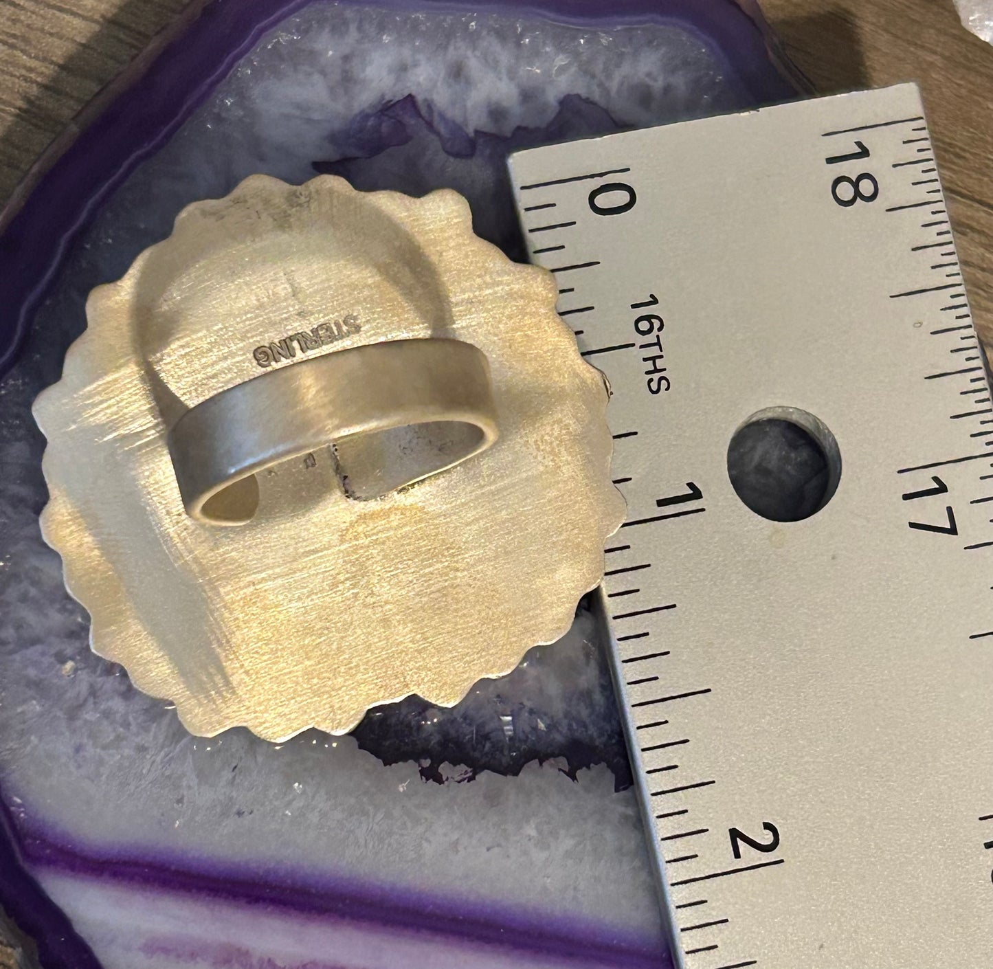 Sterling Silver Bumblebee Jasper Large Heart Multi Stone Ring Adjustable