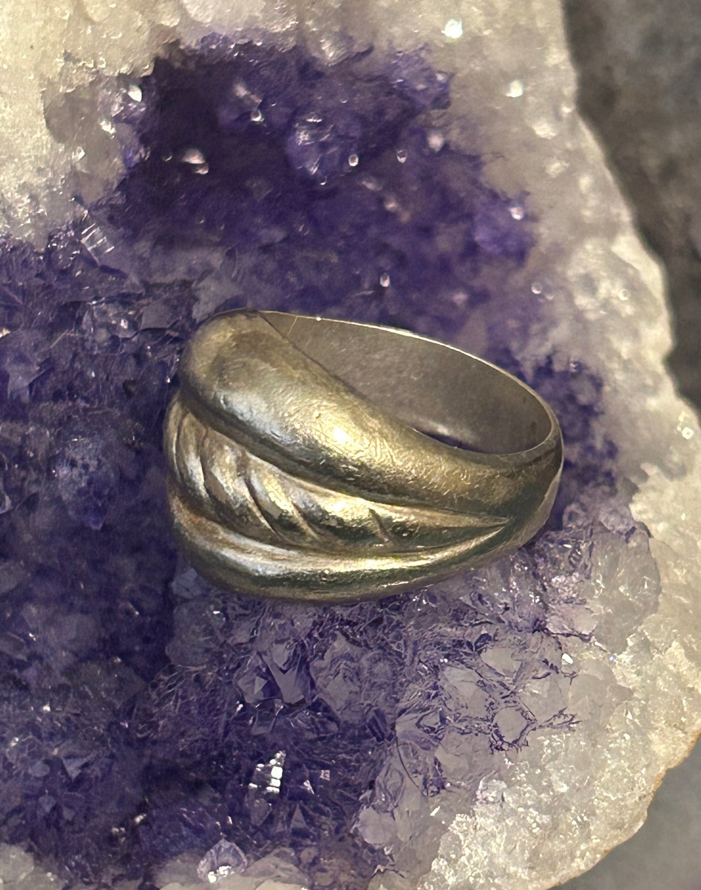 Vintage Sterling Silver Modernist Braided Chunky Ring Size 7