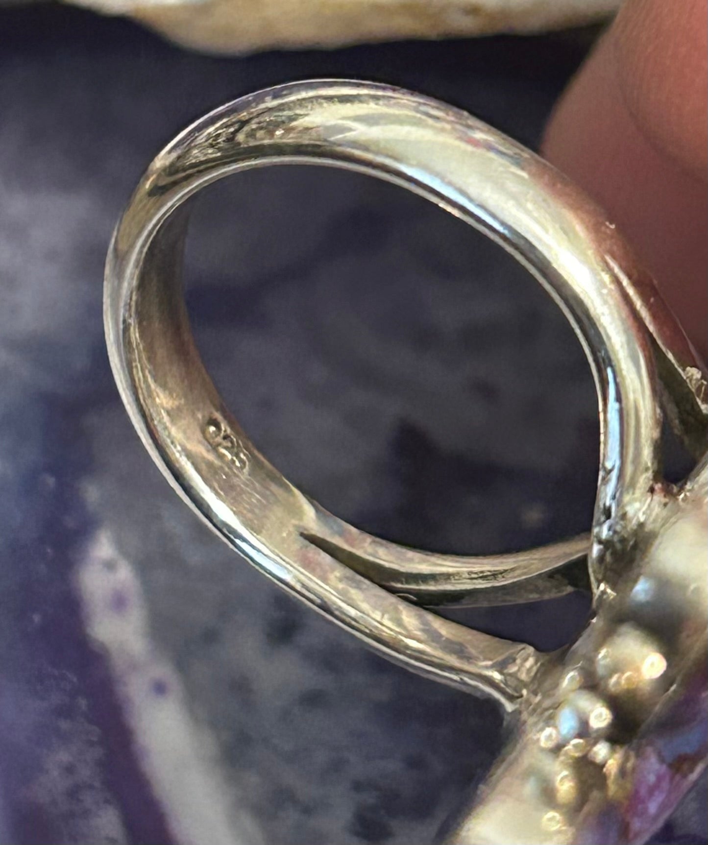 Sterling Silver Purple Mojave Large Multi-stone Ring Size 7