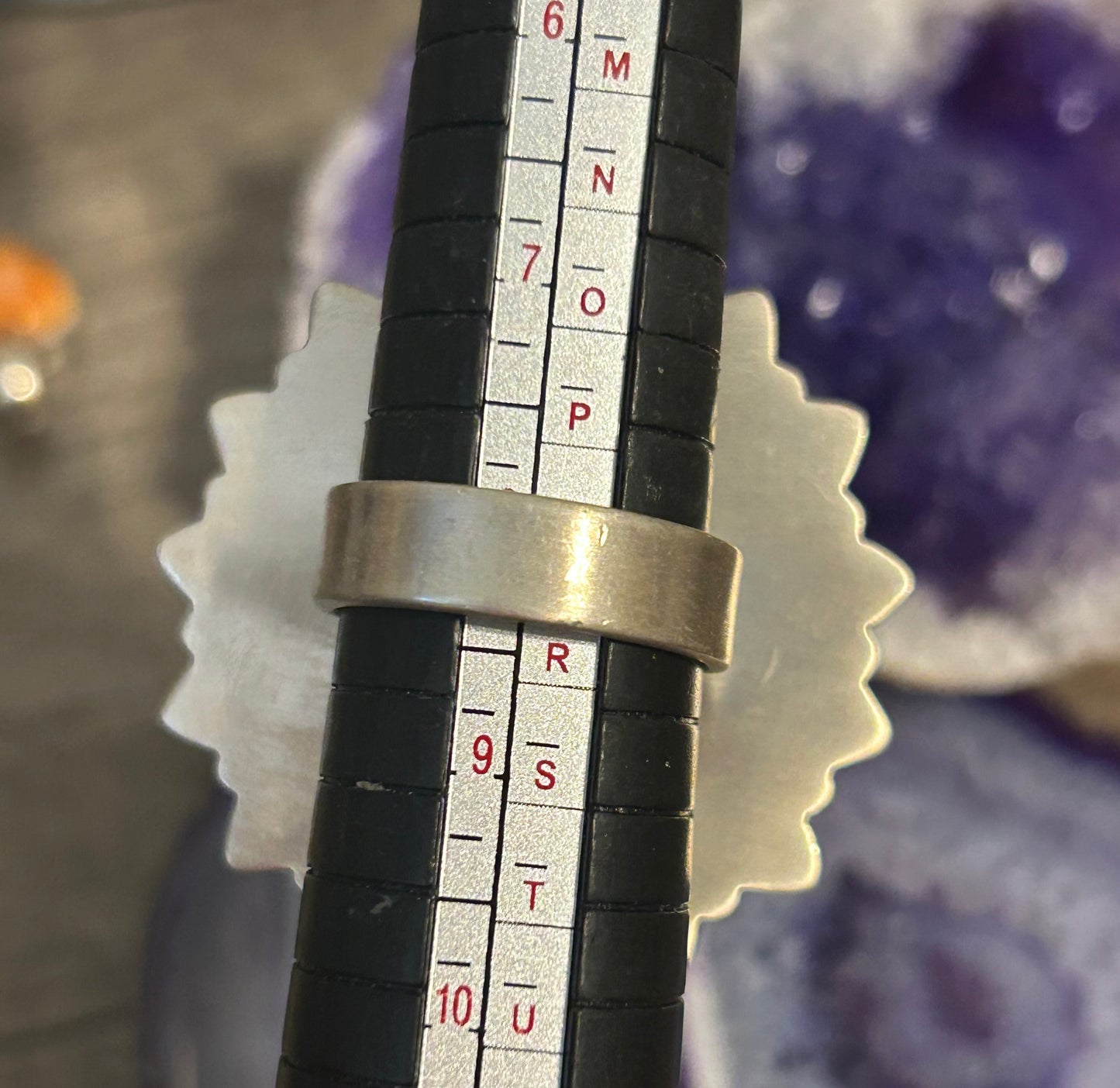 Sterling Silver Violet Dahlia Large Multi-Stone Ring Adjustable 7-9