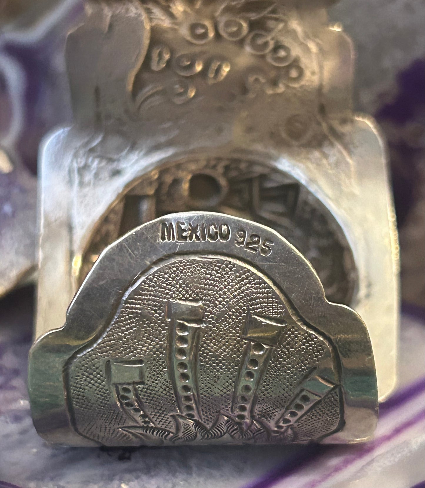 Vintage Sterling Silver 925 Mexico Warrior Mask Cuff Bracelet