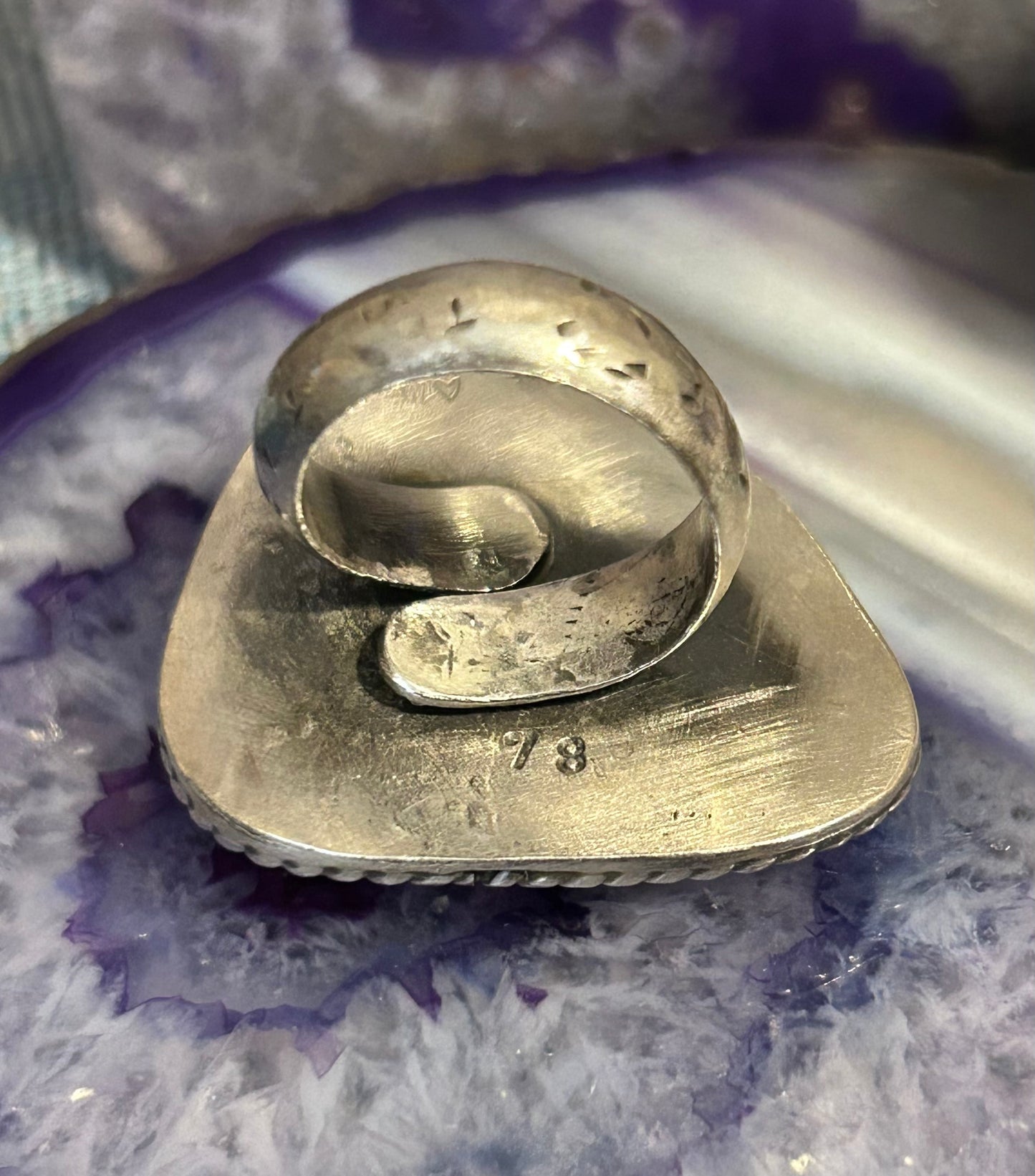 GUZ LOVE NO.78 • Sterling Silver Large Turquoise Adjustable Ring