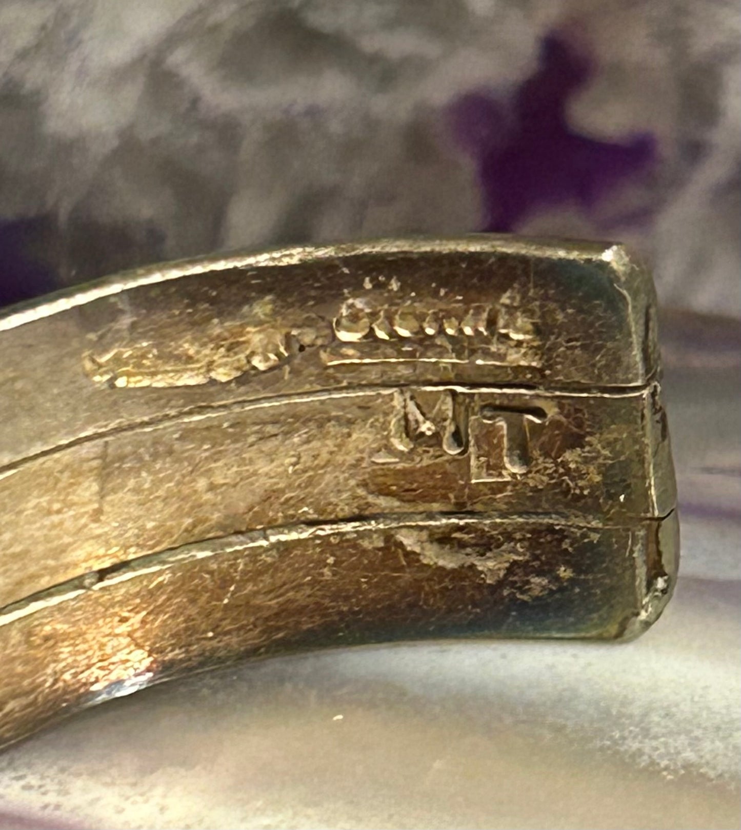 MARY THOMAS MT Native Navajo Sterling Silver Rope Twist Ribbed Cuff Bracelet