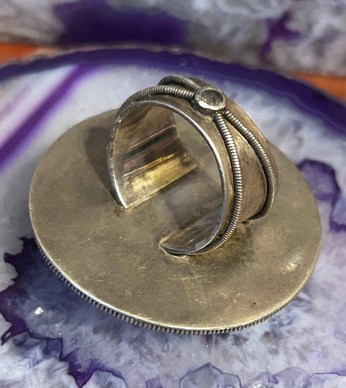 Sterling Silver Mars & Valentine Echo Of Dreamer Purple Sunflower Ring Size 7.75