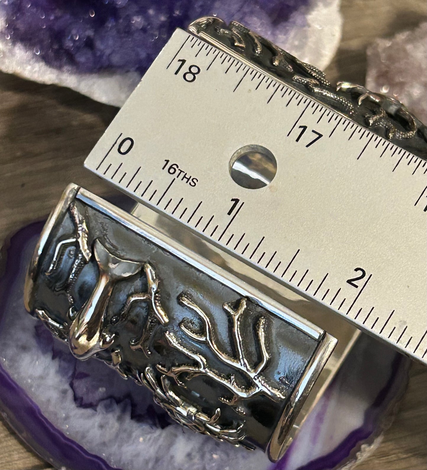 Sterling Silver Taxco Mexico Handmade Sea Life Cuff Bracelet
