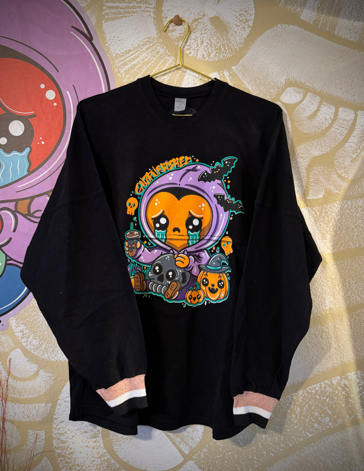 GuzFurbished SPOOKY KID GRIMM Long Sleeve Oversized Shirt • Fits M-XL
