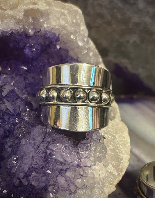 Sterling Silver Taxco Mexico Ball Bead Band Ring Size 7 *sold Individually*