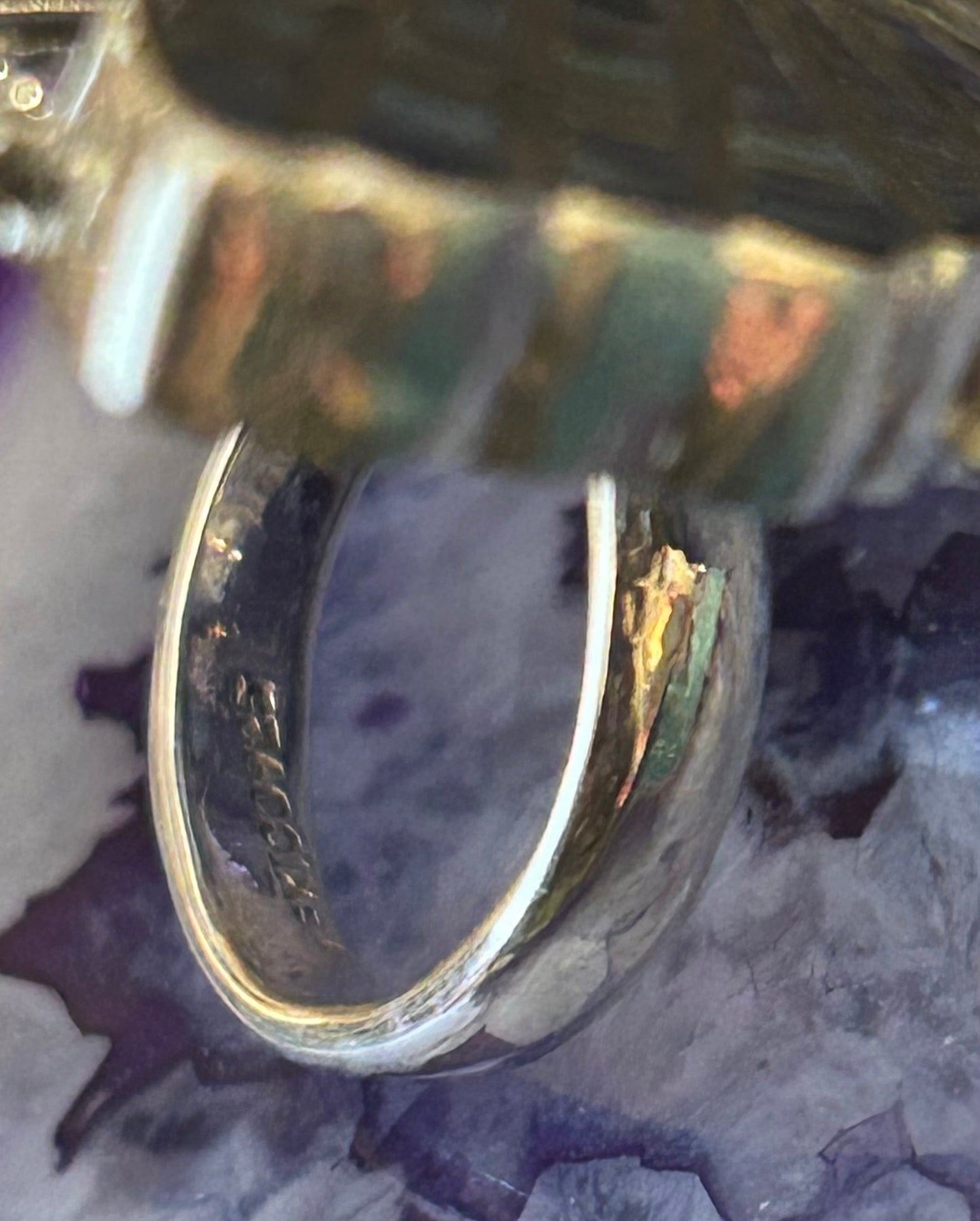 Sterling Silver Modern Taxco Mexico Abalone Butterfly Ring
