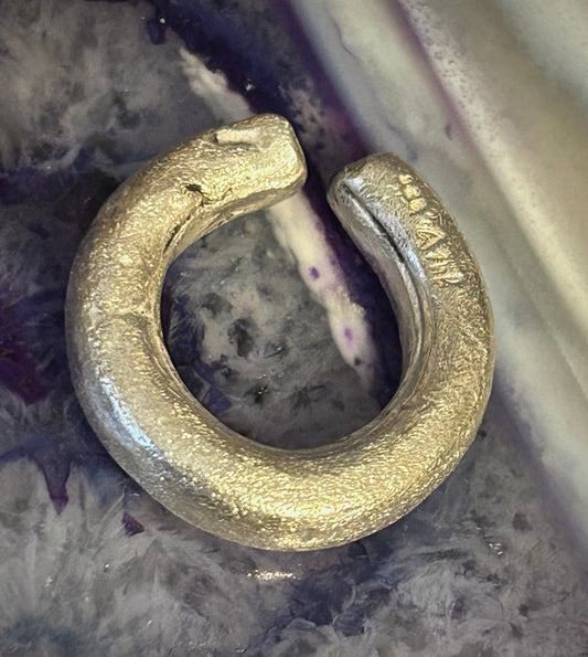 GUZ LOVE Sterling Silver Thiccc Textured Tube Ring • Size 5