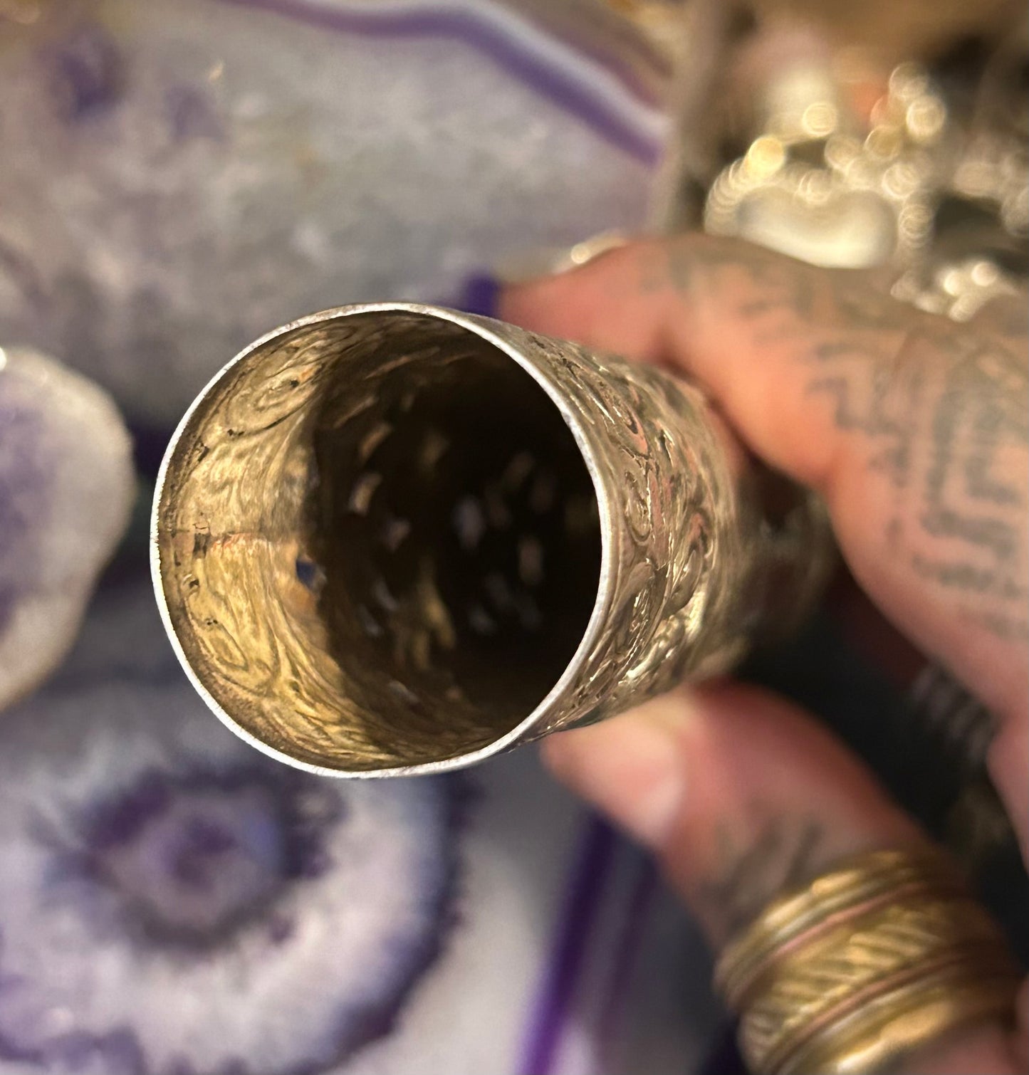 Vintage Sterling Silver Mezuzah Scroll Case