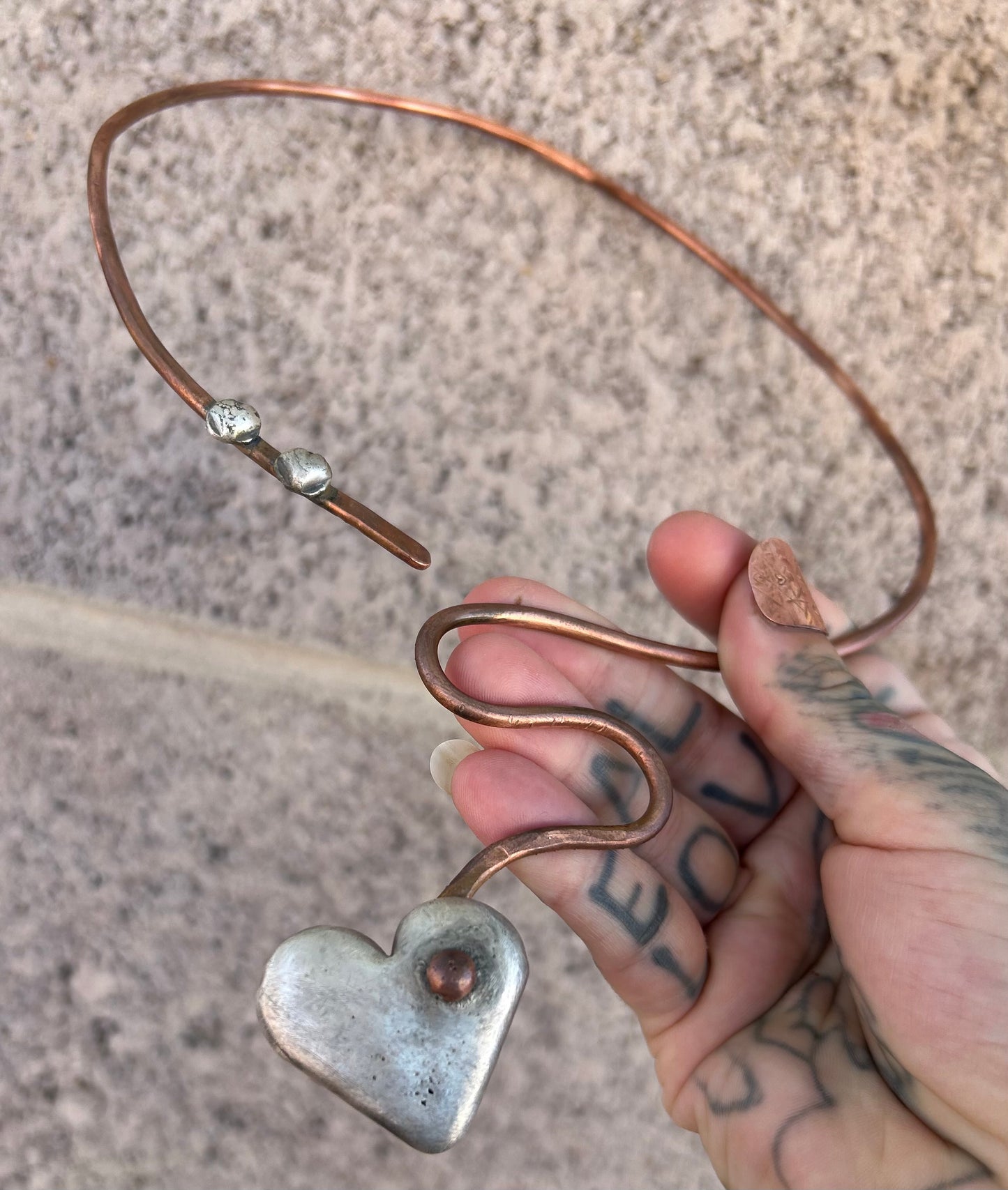 GUZ LOVE NO.54 • Mixed Metal Sterling & Copper Handmade Collar Necklace